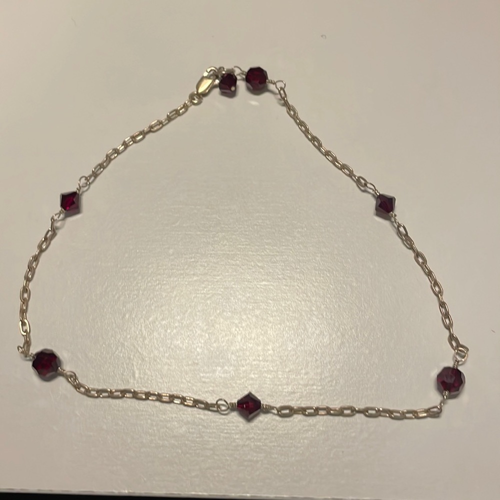 Swarovski Crystal floating red anklet